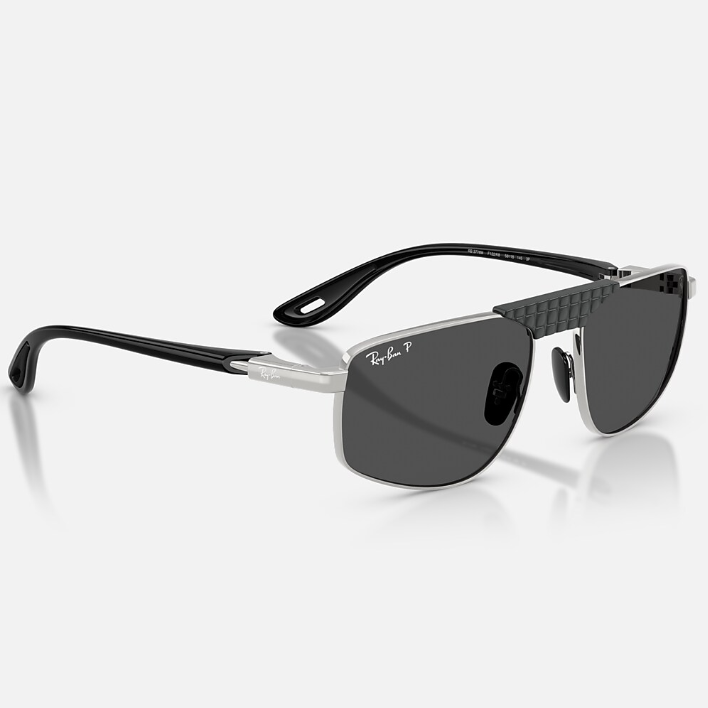 Ray Ban Men Irregular Frame Shiny Old Silver Sunglasses