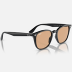 Ray Ban Women Square Frame Shiny Iron Black Sunglasses