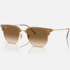 Ray Ban Men Irregular Frame Polished Beige On Gold Sunglasses