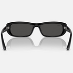 Ray Ban Men Pillow Frame Shiny Polished Black Sunglasses