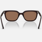 Ray Ban Men Square Frame Polished Opal Brown Sunglasses