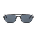 Prada Men Geometric Frame Brushed Black Sunglasses