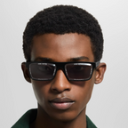 Louis Vuitton Men Sqaure Frame Shiny Ebony Black Sunglasses