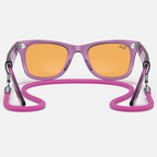 Ray Ban Men Square Frame Polished Transparent Violet Sunglasses