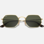 Ray Ban Men Irregular Frame Shiny Deep Gold Sunglasses