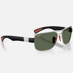 Ray Ban Men Square Frame Shiny Matte Silver Sunglasses