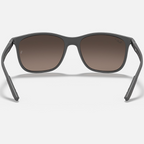 Ray Ban Men Square Frame Shiny Matte Grey Sunglasses
