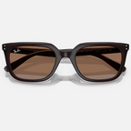 Ray Ban Men Square Frame Polished Opal Brown Sunglasses
