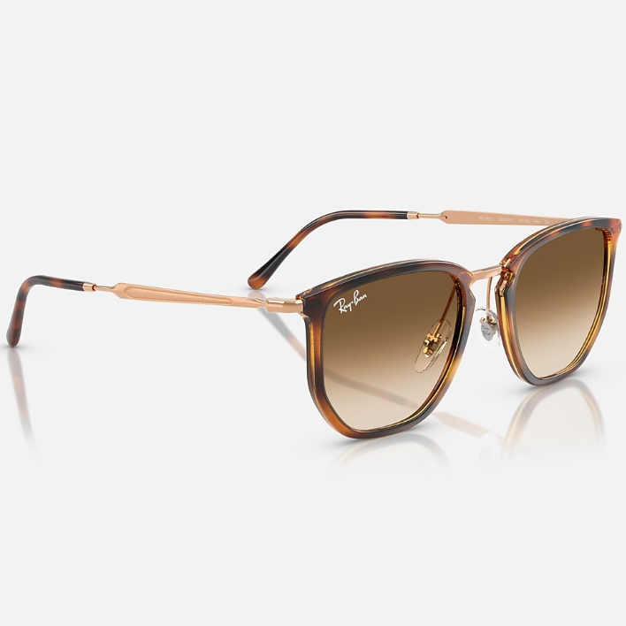 Ray Ban Women Irregular Frame Polished Transparent Orange Sunglasses