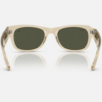 Ray Ban Men Square Frame Polished Beige Sunglasses