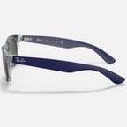 Ray Ban Men Square Frame Matte Blue Sunglasses