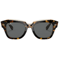 Ray Ban Men Square Frame Polished Havana On Transparent Brown Sunglasses