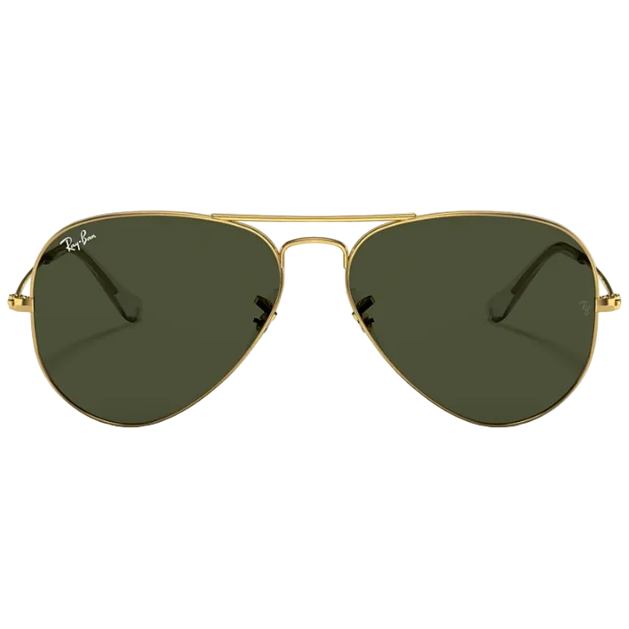 Ray Ban Women Pilot Frame Shiny Arista Gold Sunglasses