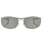 Ray Ban Men Oval Frame Polished Gunmetal Sunglasses