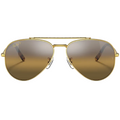 Ray Ban Men Pilot Frame Shiny Matte Polished Gold Sunglasses