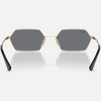Ray Ban Men Irregular Frame Polished Light Gold Sunglasses