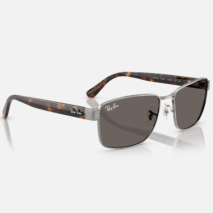 Ray Ban Men Pilot Frame Shiny Deep Gunmetal Sunglasses