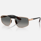 Ray Ban Men Irregular Frame Matte Rose Gold Sunglasses