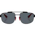 Ray Ban Men Square Frame Polished Red Sunglasses