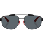 Ray Ban Men Square Frame Polished Red Sunglasses