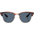 Ray Ban Men Square Frame Polished Striped Havana On Rose Gold Sunglasse