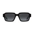 Prada Men Rectangular Frame Deep Black Sunglasses