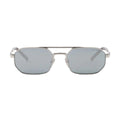 Prada Men Geometric Frame Silver Sunglasses