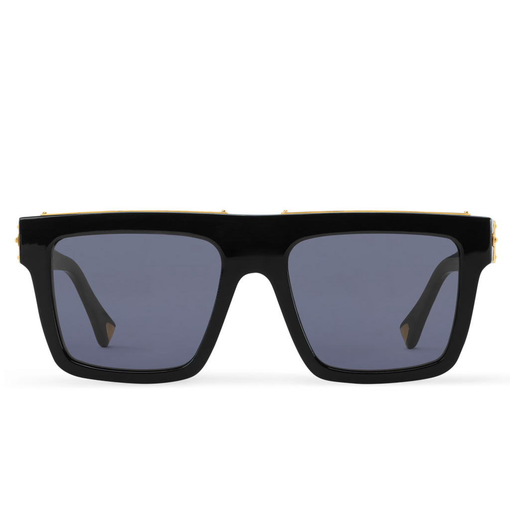 Louis Vuitton Men Square Frame Crow Black Sunglasses
