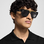 Louis Vuitton Men Square Frame Shiny Void Black Sunglasses