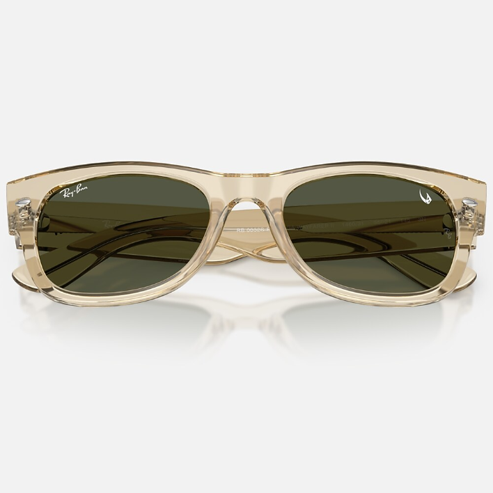 Ray Ban Men Square Frame Polished Beige Sunglasses