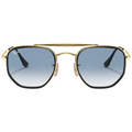 Ray Ban Men Irregular Frame Shiny Metallic Gold Sunglasses