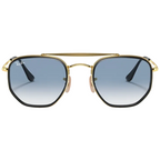Ray Ban Men Irregular Frame Shiny Metallic Gold Sunglasses