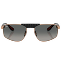 Ray Ban Men Irregular Frame Matte Rose Gold Sunglasses