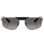 Ray Ban Men Irregular Frame Matte Rose Gold Sunglasses