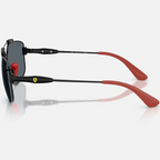 Ray Ban Men Square Frame Polished Red Sunglasses