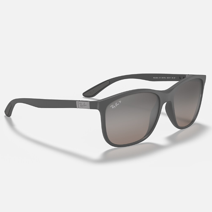 Ray Ban Men Square Frame Shiny Matte Grey Sunglasses
