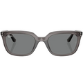 Ray Ban Men Square Frame Polished Transparent Lead Grey Sunglasses