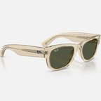 Ray Ban Men Square Frame Polished Beige Sunglasses