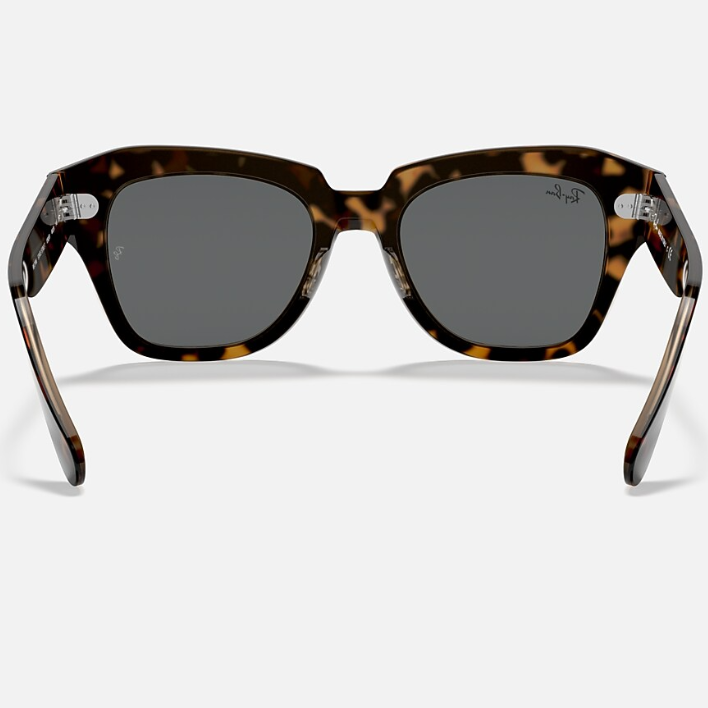 Ray Ban Men Square Frame Polished Havana On Transparent Brown Sunglasses