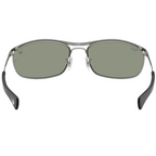 Ray Ban Men Oval Frame Polished Gunmetal Sunglasses