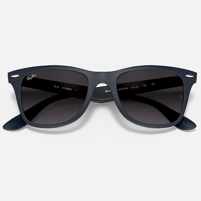 Ray Ban Women  Sqaure Frame Shiny Matte Blue Sunglasses