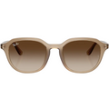 Ray Ban Men Square Frame Polished Turtledove Sunglasses