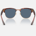Ray Ban Men Square Frame Polished Striped Havana On Rose Gold Sunglasse