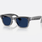 Ray Ban Men Square Frame Shiny Transparent Grey Sunglasses