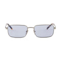 Prada Men Rectangular Frame Brushed Steel Sunglasses