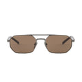 Prada Men Geometric Frame Gunmetal Sunglasses