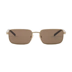 Prada Men Rectangular Frame Brushed Gold Sunglasses