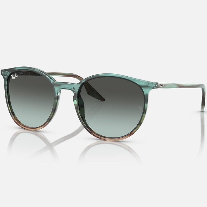 Ray Ban Men Phantos Frame Polished Striped Blue & Green Sunglasses