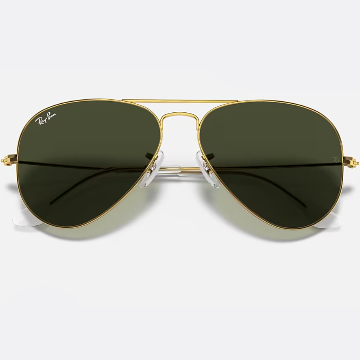 Ray Ban Women Pilot Frame Shiny Arista Gold Sunglasses