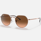 Ray Ban Men Irregular Frame Polished Copper Sunglasses
